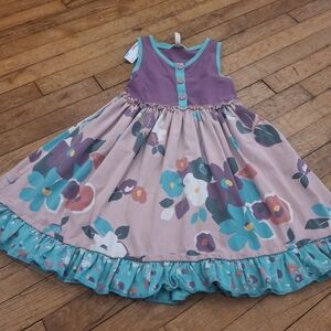 Matilda Jane Floral Kids Dress - Purple and Teal
